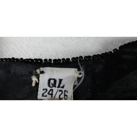 Silky Nites By Cherish Vintage Black Beaded Sequin Formal Elegant Cardigan 24/26 - Picture 8 of 12